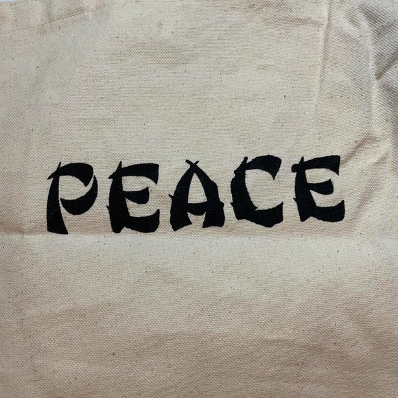 Black Peace Screenprinted by me Canvas Tote - Picture 2 of 2